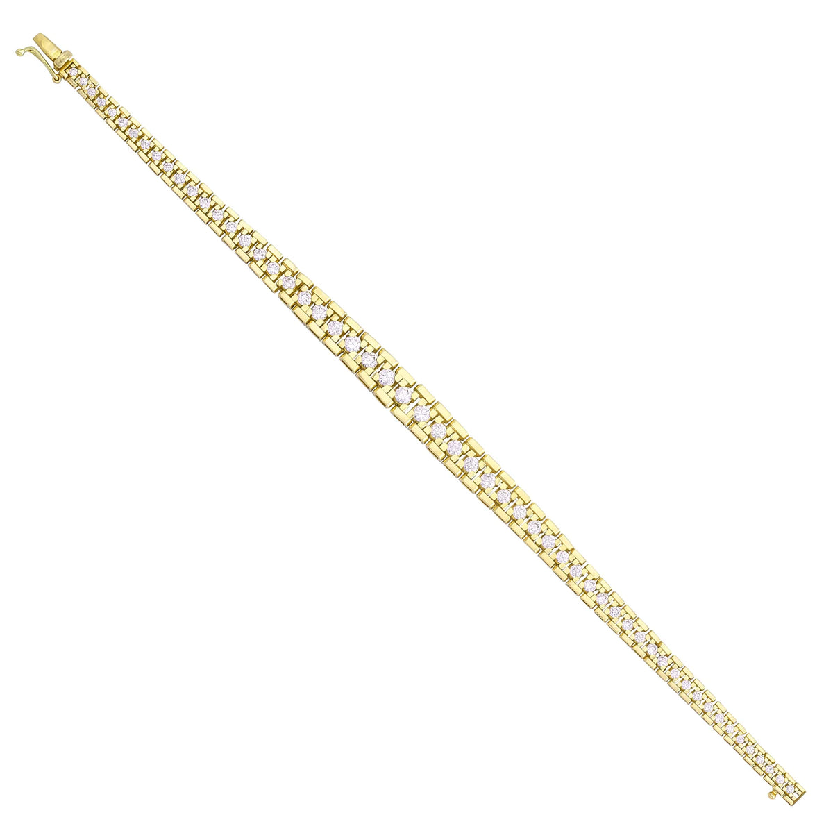 Solid gold bar link bracelet, 13.35 g — shown at an angle across the frame.