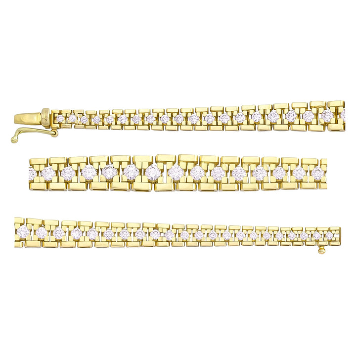 Solid gold bar link bracelet, 13.35 g — shown in three rows across the frame.