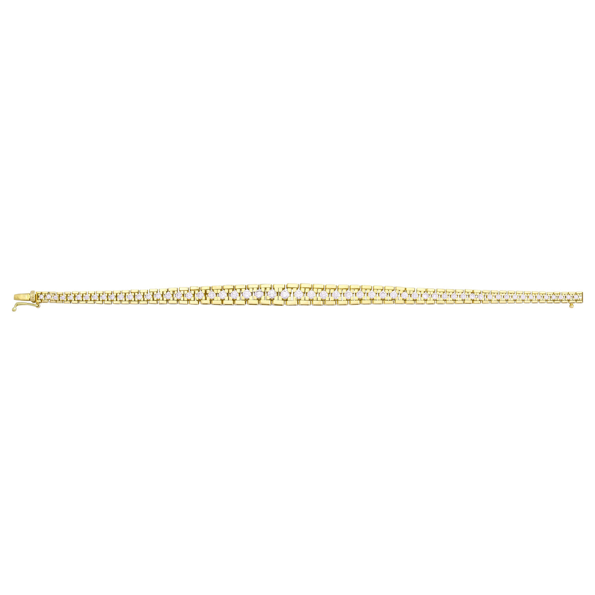 Solid gold bar link bracelet, 13.35 g — shown square on a plain background.