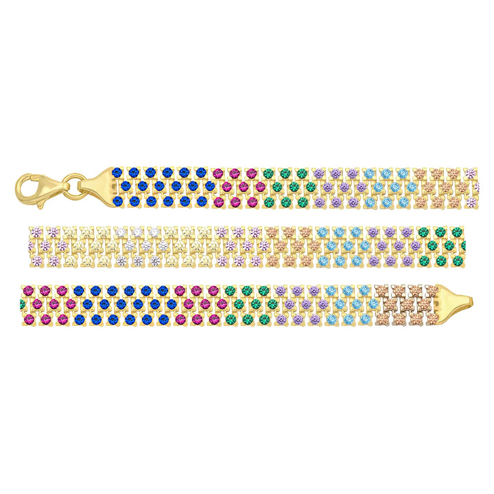 Solid gold bar link bracelet, 9.20 g — shown in three rows across the frame.