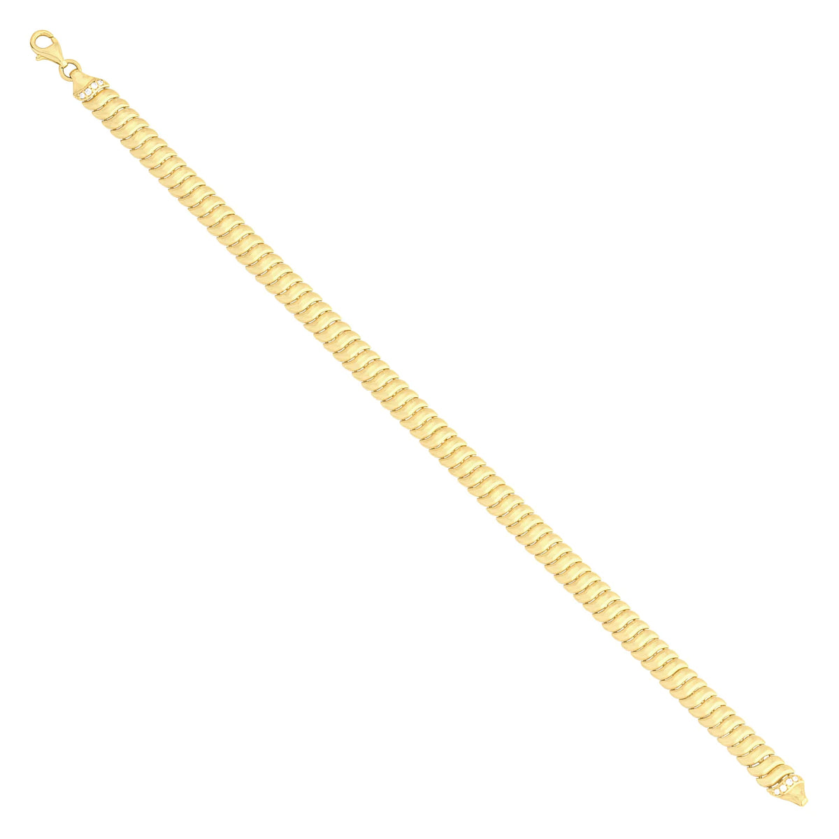 Solid gold braided bracelet, 7.15 g — shown at an angle across the frame.