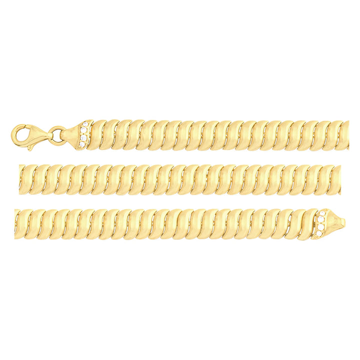 Solid gold braided bracelet, 7.15 g — shown in three rows across the frame.
