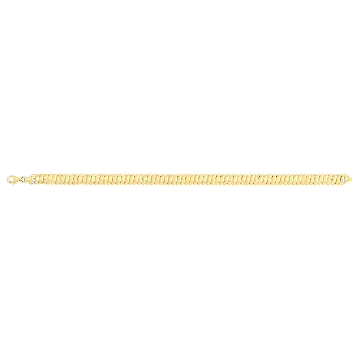 Solid gold braided bracelet, 7.15 g — shown square on a plain background.