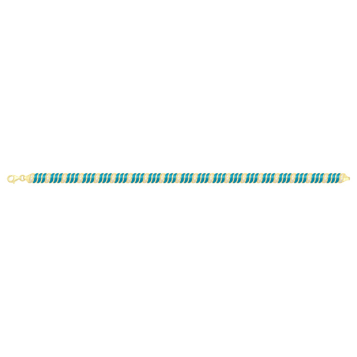 Solid gold fancy link bracelet, 8.55 g — shown square on a plain background.