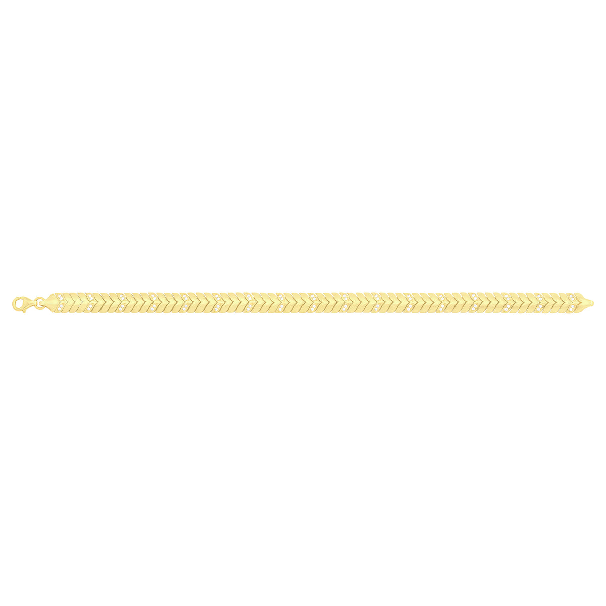 Solid gold herringbone bracelet, 8.85 g — shown square on a plain background.