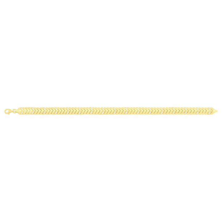 Solid gold herringbone bracelet, 8.85 g — shown square on a plain background.