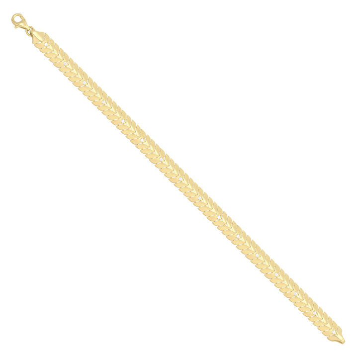 Solid gold herringbone bracelet, 8.80 g — shown at an angle across the frame.