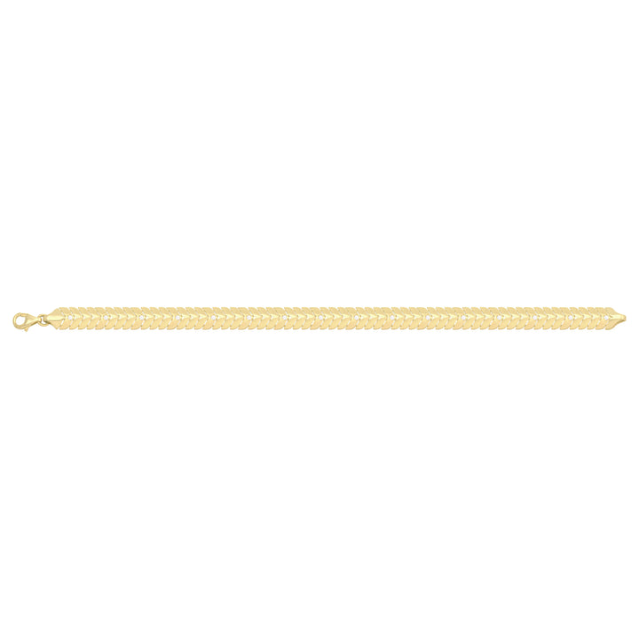 Solid gold herringbone bracelet, 8.80 g — shown square on a plain background.