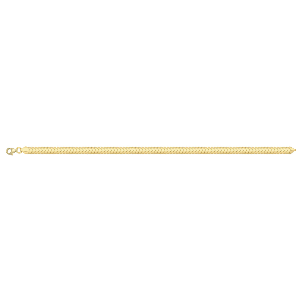 Solid gold herringbone bracelet, 5.50 g — shown square on a plain background.