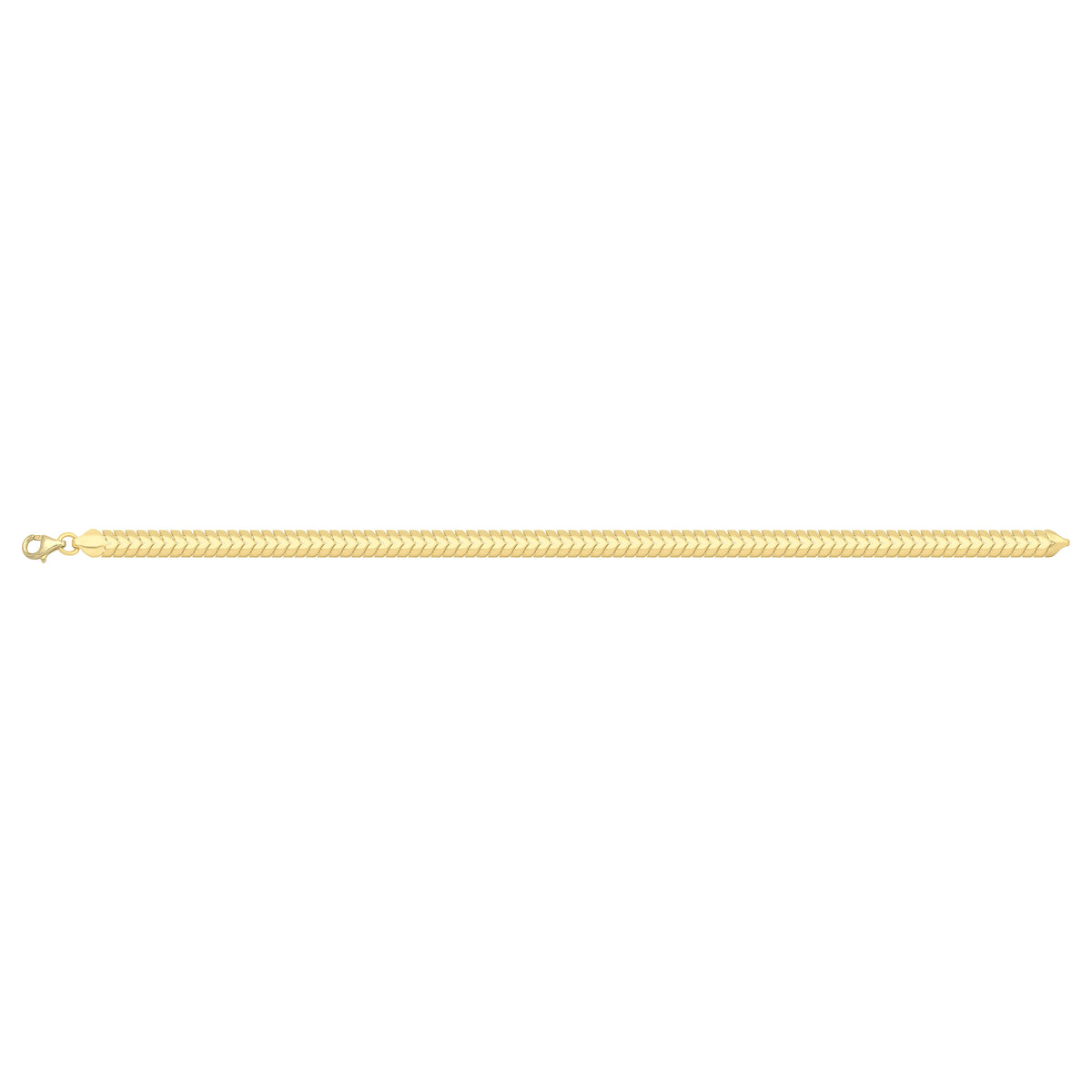 Solid gold herringbone bracelet, 6.50 g — shown square on a plain background.