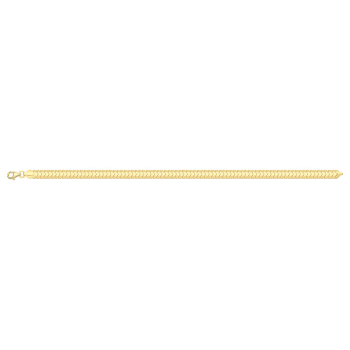 Solid gold herringbone bracelet, 6.50 g — shown square on a plain background.