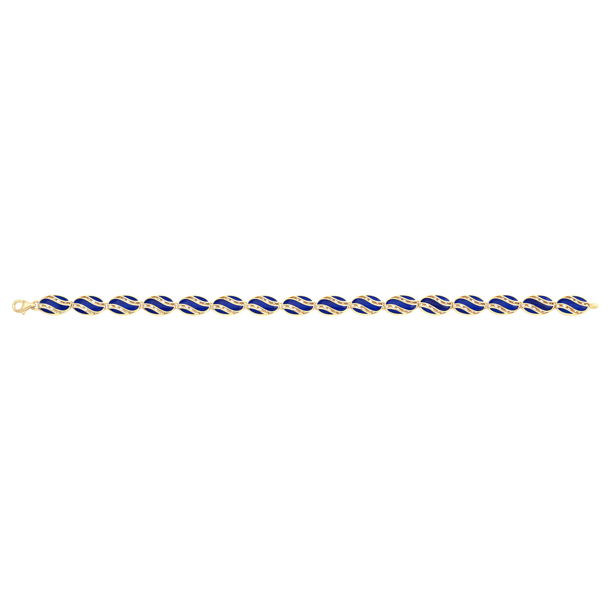 Solid gold fancy link bracelet, 9.65 g — shown square on a plain background.