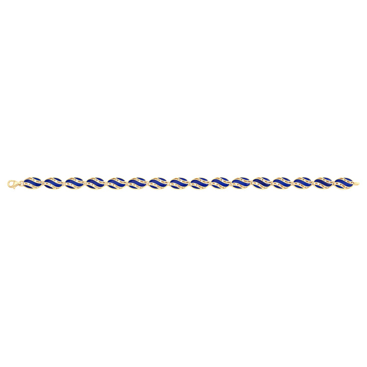 Solid gold fancy link bracelet, 9.65 g — shown square on a plain background.