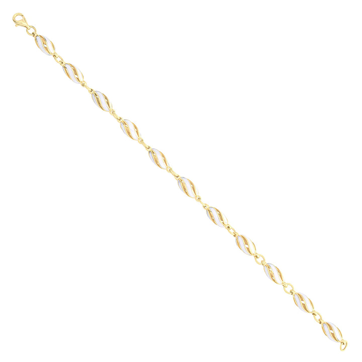 Solid gold fancy link bracelet, 9.50 g — shown at an angle across the frame.