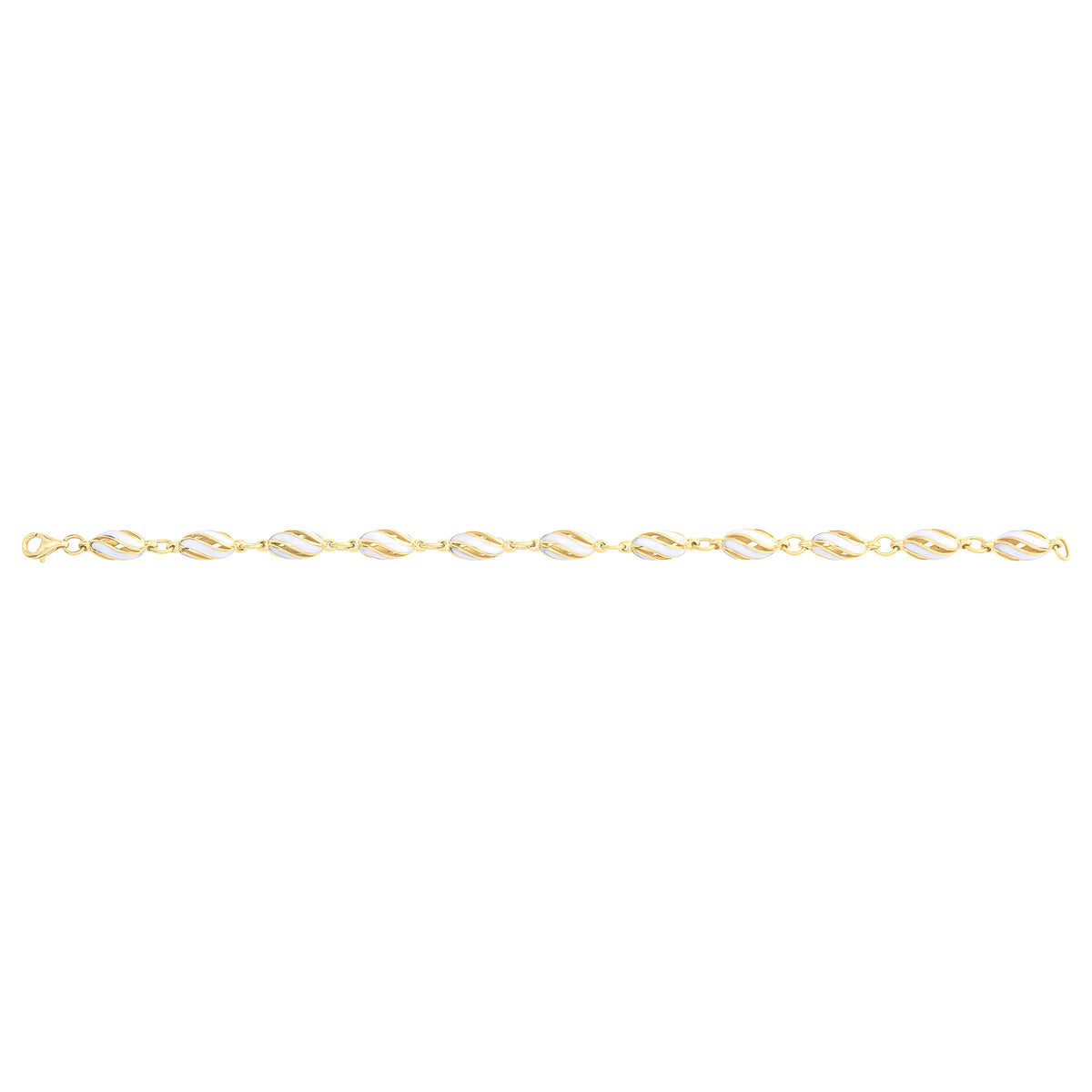 Solid gold fancy link bracelet, 9.50 g — shown square on a plain background.