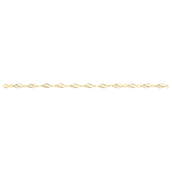 Solid gold fancy link bracelet, 9.50 g — shown square on a plain background.