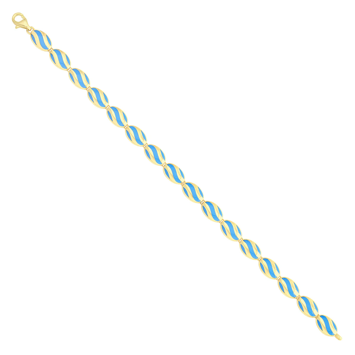 Solid gold fancy link bracelet, 10.40 g — shown at an angle across the frame.