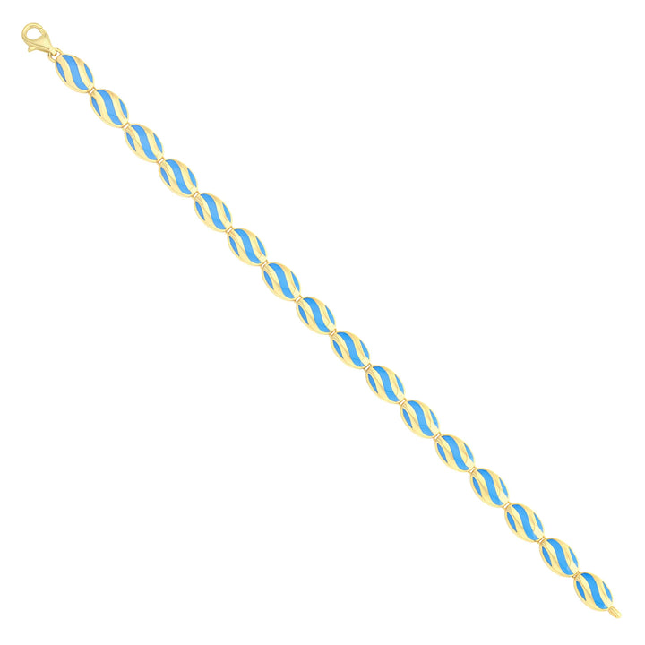 Solid gold fancy link bracelet, 10.40 g — shown at an angle across the frame.