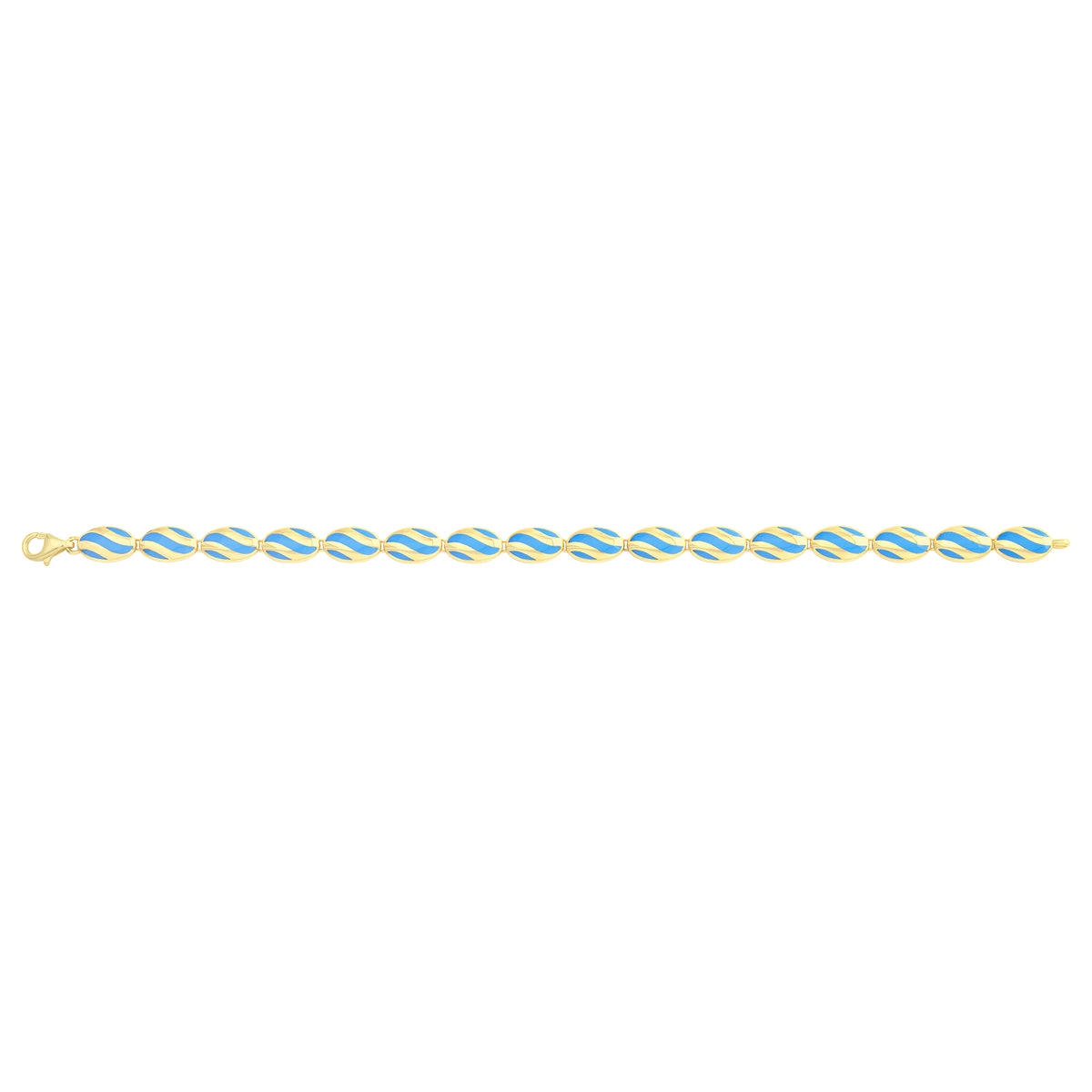 Solid gold fancy link bracelet, 10.40 g — shown square on a plain background.