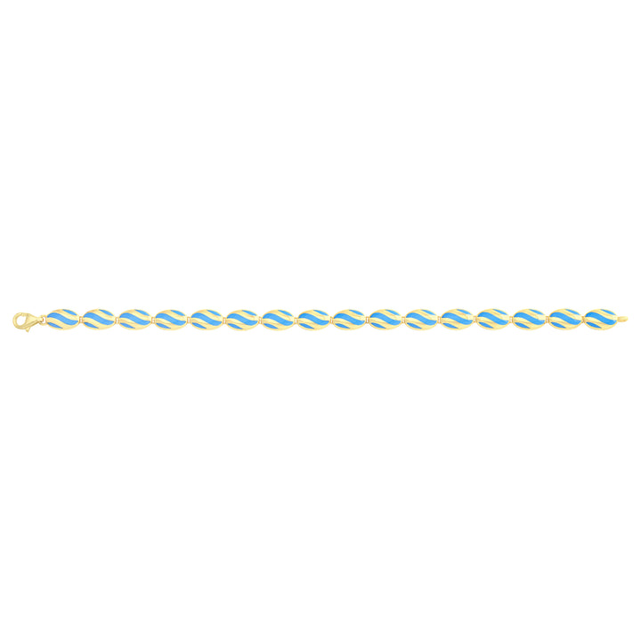 Solid gold fancy link bracelet, 10.40 g — shown square on a plain background.