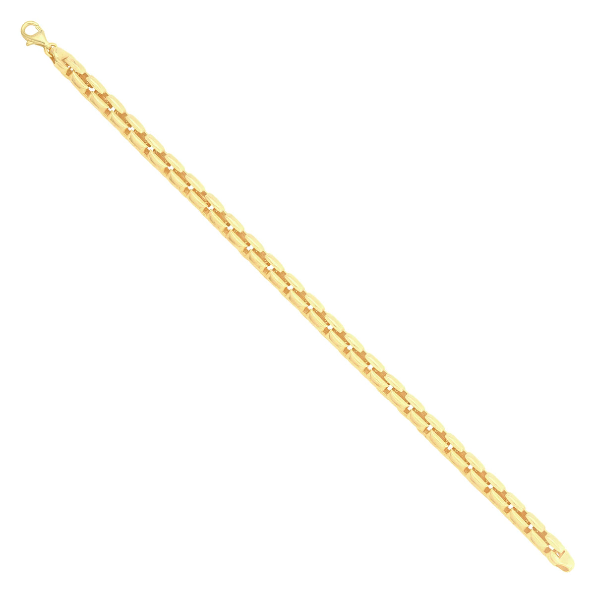 Solid gold bar link bracelet, 8.90 g — shown at an angle across the frame.
