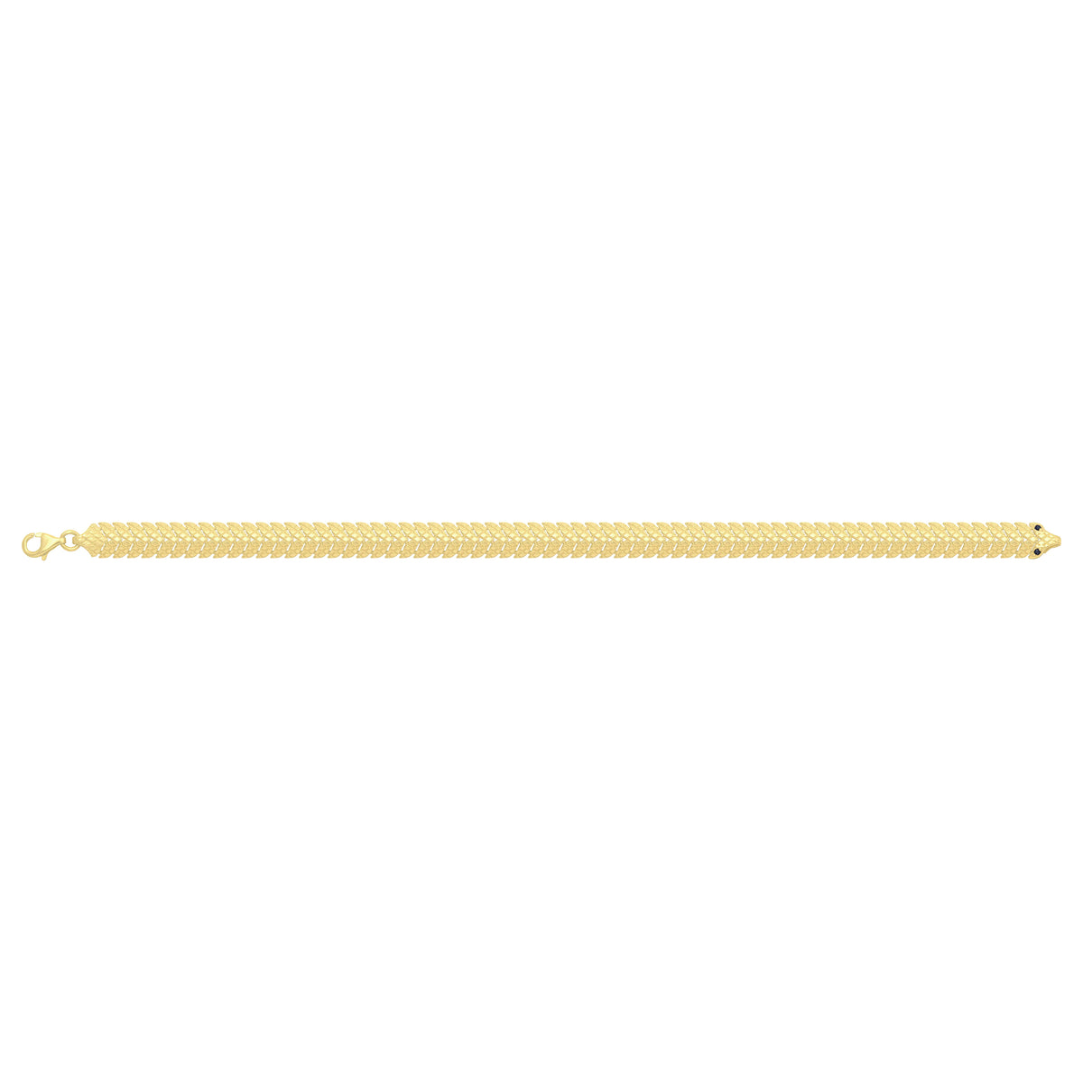 Solid gold herringbone bracelet, 9.35 g — shown square on a plain background.