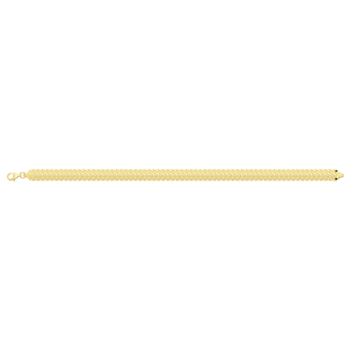 Solid gold herringbone bracelet, 9.35 g — shown square on a plain background.