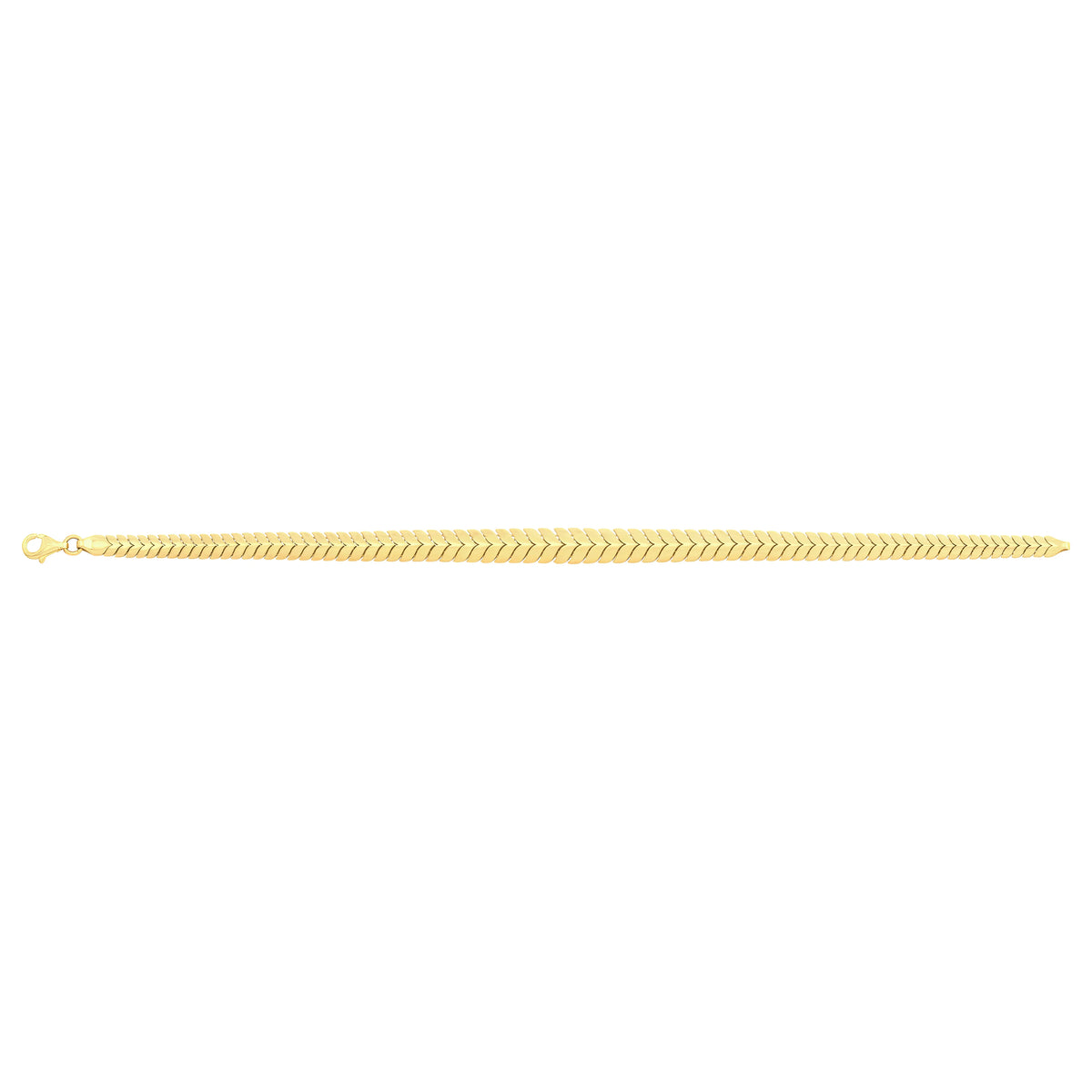 Solid gold herringbone bracelet, 7.80 g — shown square on a plain background.
