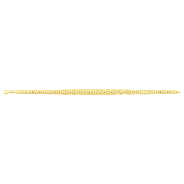 Solid gold herringbone bracelet, 7.80 g — shown square on a plain background.