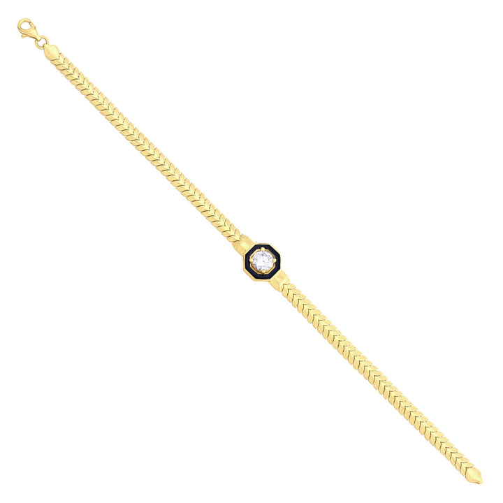 Solid gold herringbone bracelet, 8.05 g — shown at an angle across the frame.