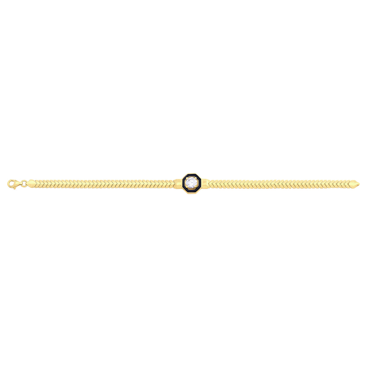 Solid gold herringbone bracelet, 8.05 g — shown square on a plain background.