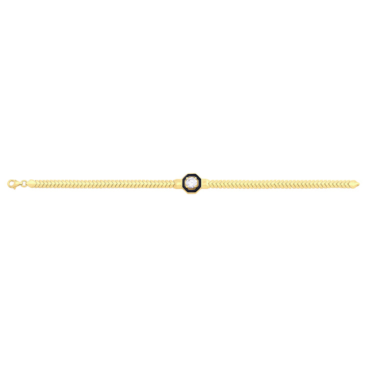 Solid gold herringbone bracelet, 8.05 g — shown square on a plain background.