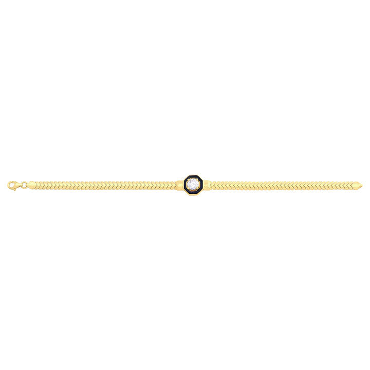 Solid gold herringbone bracelet, 7.70 g — shown square on a plain background.