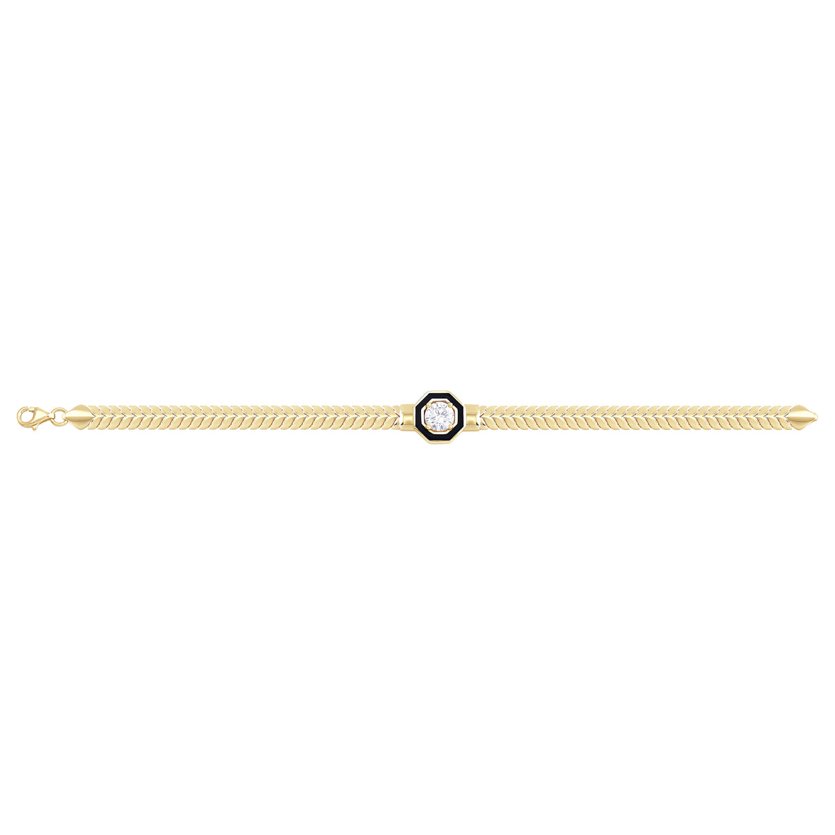 Solid gold herringbone bracelet, 8.50 g — shown square on a plain background.