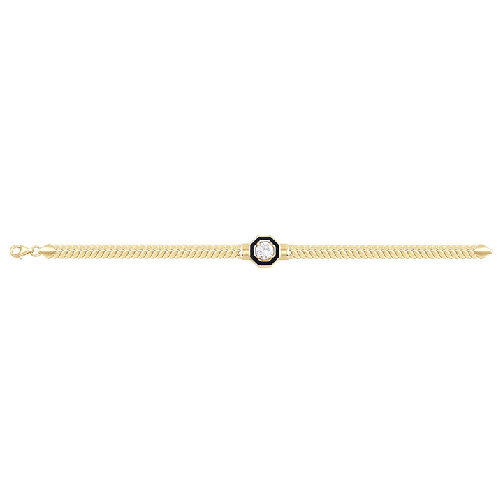 Solid gold herringbone bracelet, 8.50 g — shown square on a plain background.