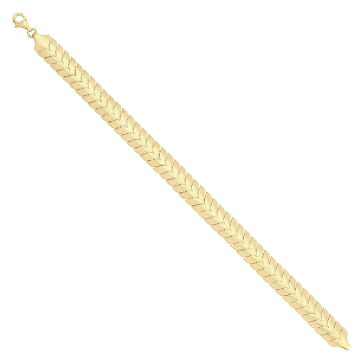 Solid gold herringbone bracelet, 12.40 g — shown at an angle across the frame.