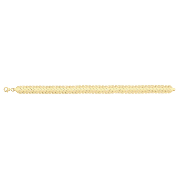 Solid gold herringbone bracelet, 12.40 g — shown square on a plain background.
