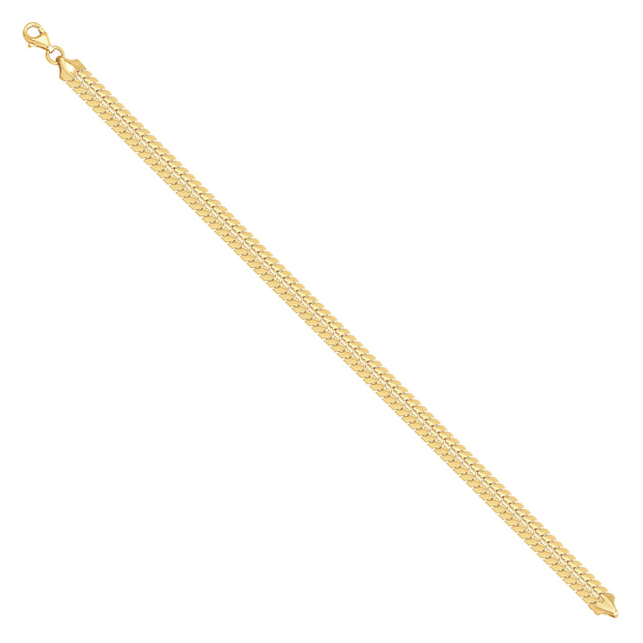 Solid gold herringbone bracelet, 6.75 g — shown at an angle across the frame.