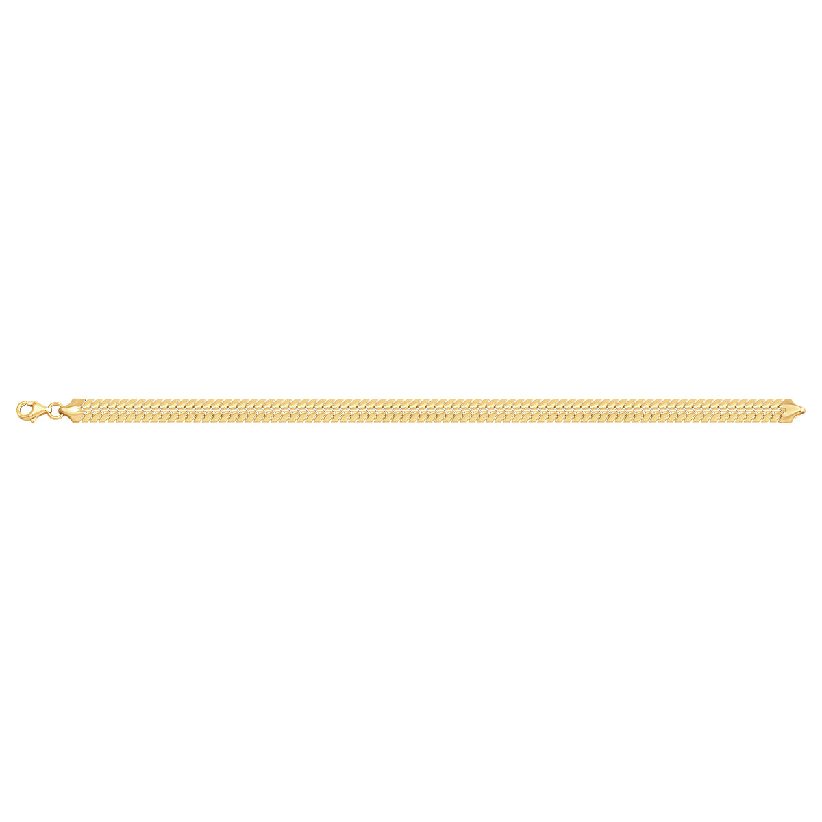 Solid gold herringbone bracelet, 6.75 g — shown square on a plain background.