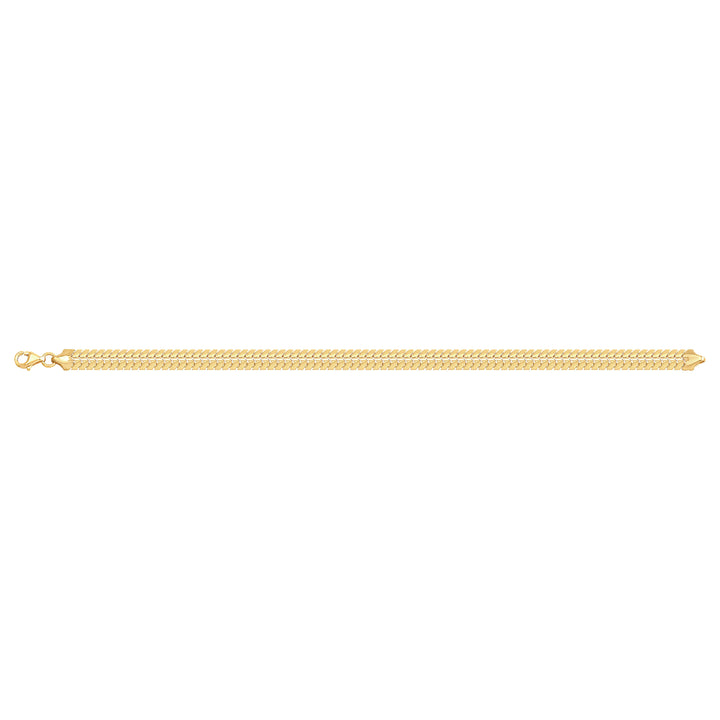Solid gold herringbone bracelet, 6.75 g — shown square on a plain background.