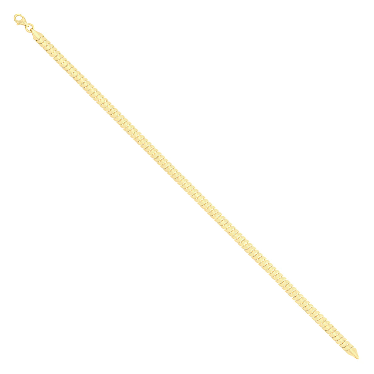 Solid gold braided bracelet, 5.60 g — shown at an angle across the frame.
