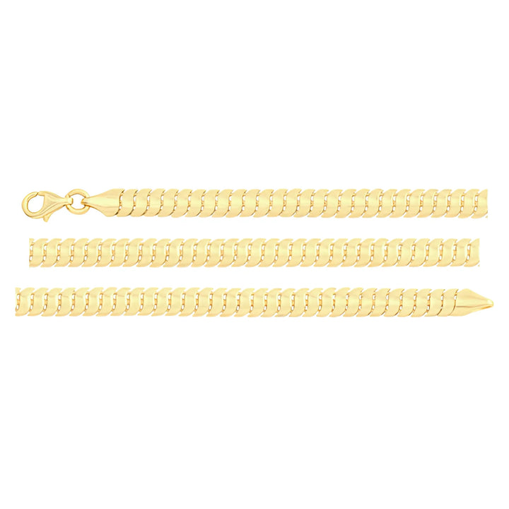 Solid gold braided bracelet, 5.60 g — shown in three rows across the frame.