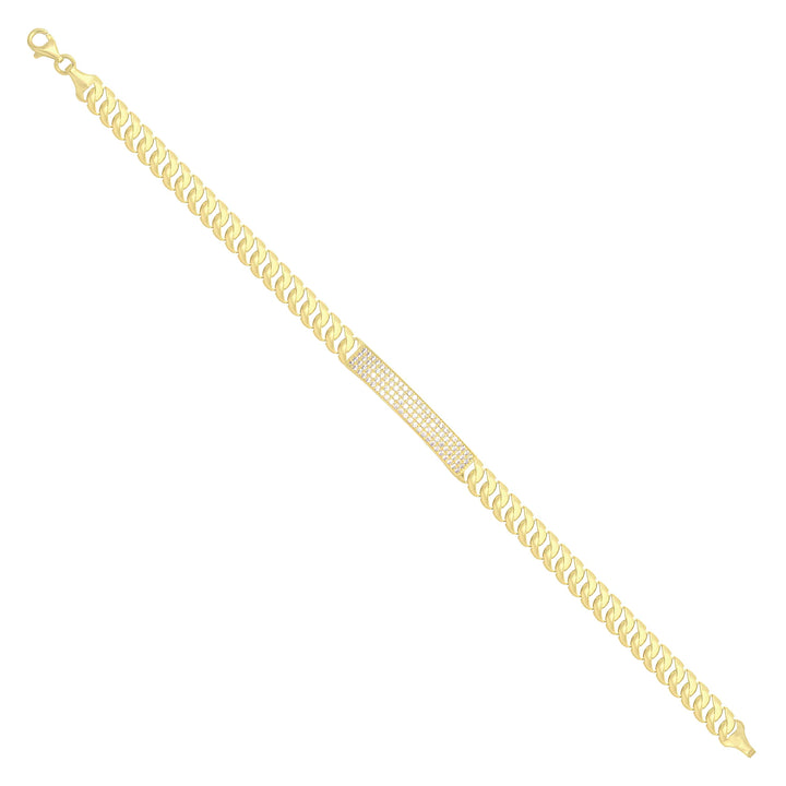 Solid gold tennis bracelet, 6.15 g — shown at an angle across the frame.