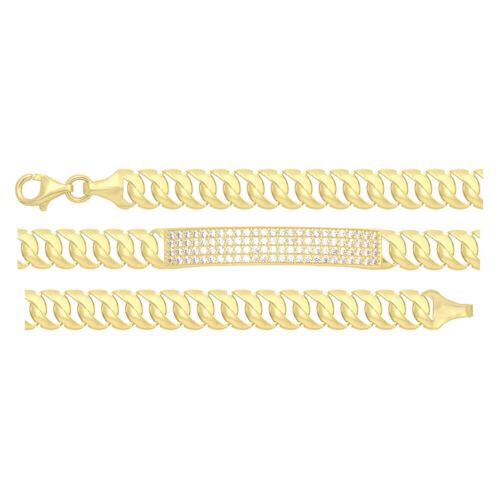 Solid gold tennis bracelet, 6.15 g — shown in three rows across the frame.