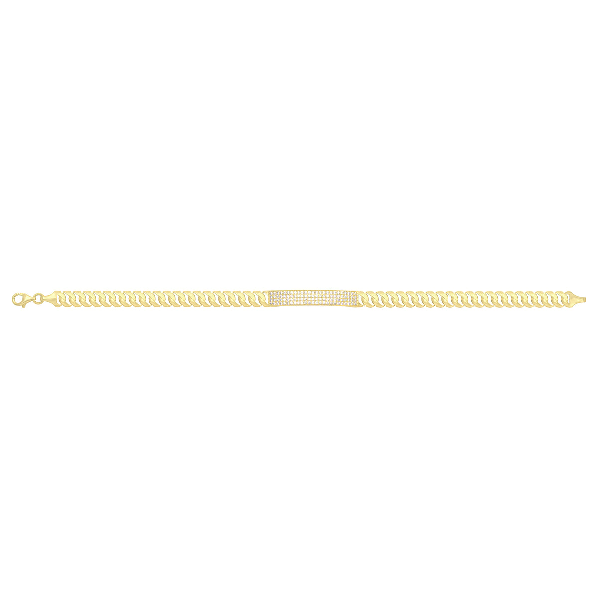 Solid gold tennis bracelet, 6.15 g — shown square on a plain background.