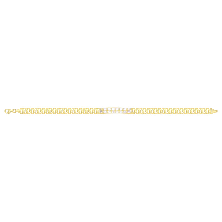 Solid gold tennis bracelet, 6.15 g — shown square on a plain background.