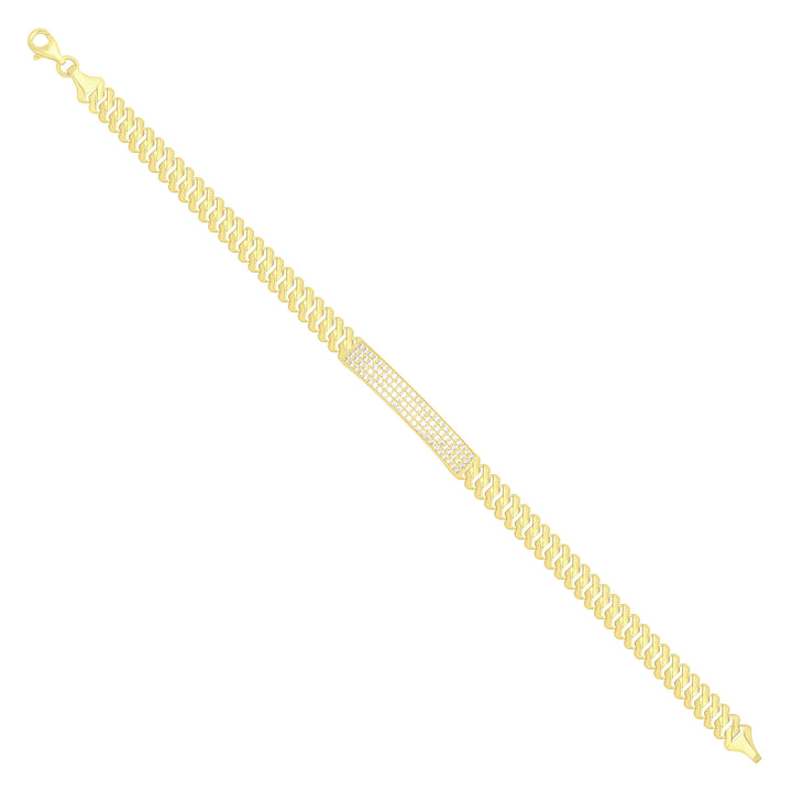 Solid gold tennis bracelet, 6.80 g — shown at an angle across the frame.