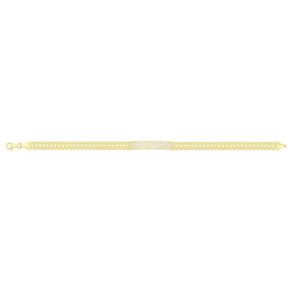 Solid gold tennis bracelet, 6.80 g — shown square on a plain background.