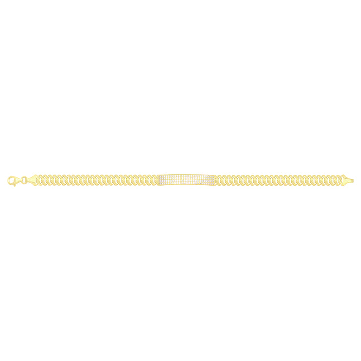 Solid gold tennis bracelet, 6.80 g — shown square on a plain background.