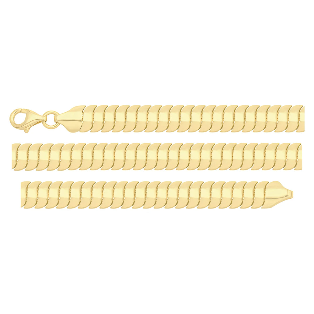 Solid gold braided bracelet, 7.20 g — shown in three rows across the frame.